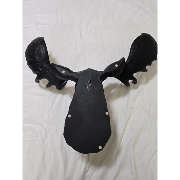 Fun Black Faux Moose Antlers Head Wall Mount Decor Rustic Lodge Cabin Cool Art - Picture 5 of 16
